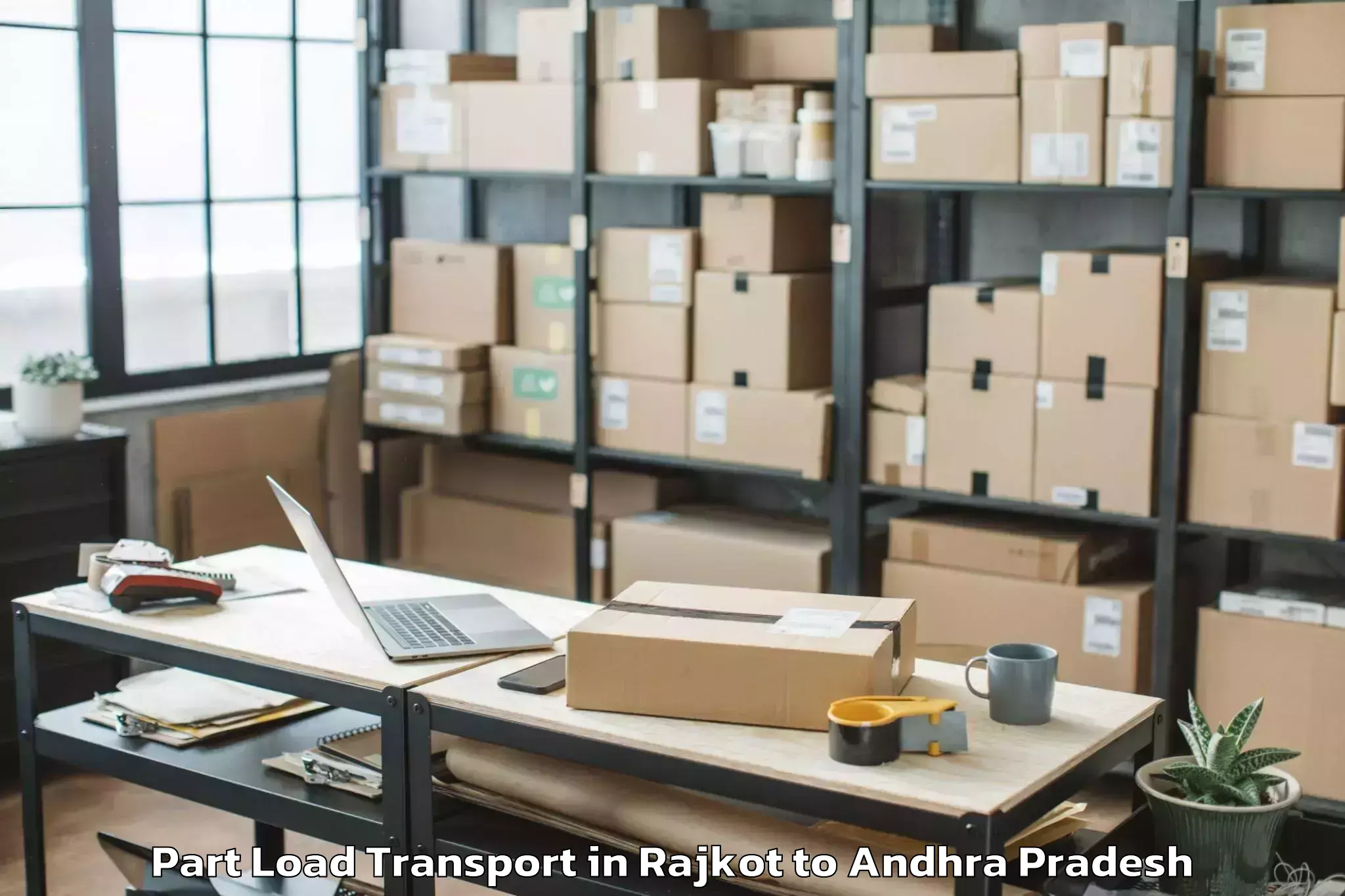 Professional Rajkot to Nuzendla Part Load Transport